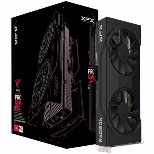 XFX Radeon RX 9060 XT Swift OC Dual Fan, Carte graphique (Noir)