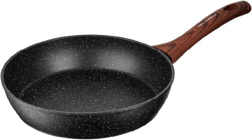 Jexnovashop-Master Black Poêle À Frire En Aluminium De 24 Cm | Revêtement Antiadhésif | Tous Types De Plaques, Y Compris Induction | Poignée Ergonomique Soft-Touch | Résistante À La Chaleur