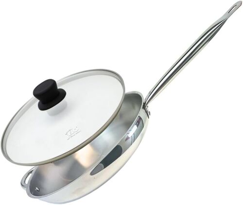 Subzonal-9905250 Ensemble De Poêle Et Couvercle 32 Cm, Poêle À Frire, Poêle De Cuisine, Couvercle De Cuisson, Poele Induction, Verre, Acier Inoxydable, Transparent, 32 Cm