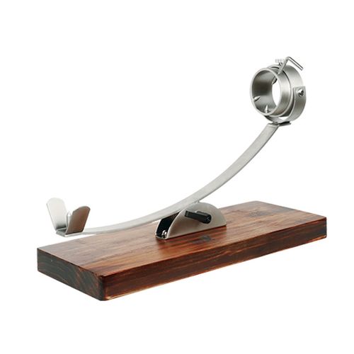 Support A Jambon En Bois Pin Mc Home Brun Foncé Avec Systeme De Rotation Pour Coupe Precise