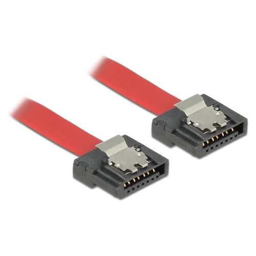 Delock FLEXI - Câble SATA - Serial ATA 150/300/600 - SATA (F) pour SATA (F) - 10 cm - verrouillé - rouge