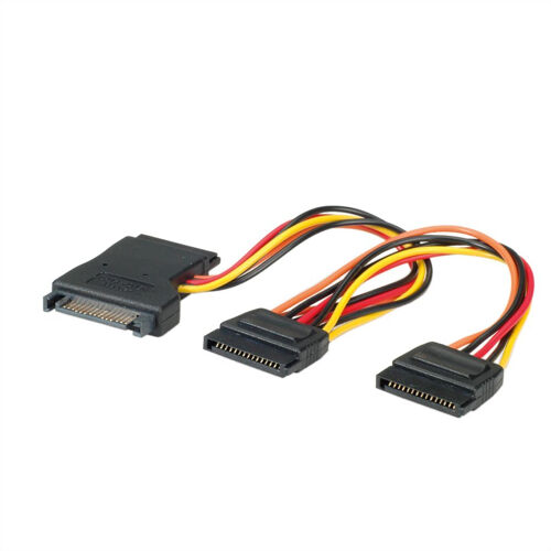 Roline Y-Adapterkabel - Répartiteur d'alimentation - alimentation SATA (F) pour alimentation SATA (M)