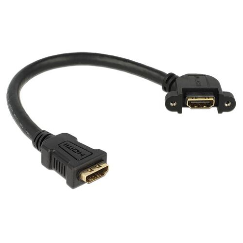 Delock - Câble HDMI - HDMI femelle pour HDMI femelle - 25 cm - noir - connecteur à 110°