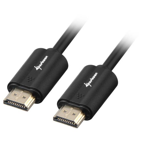 Sharkoon - Câble HDMI avec Ethernet - HDMI mâle pour HDMI mâle - 2 m - blindé - noir - support 4K