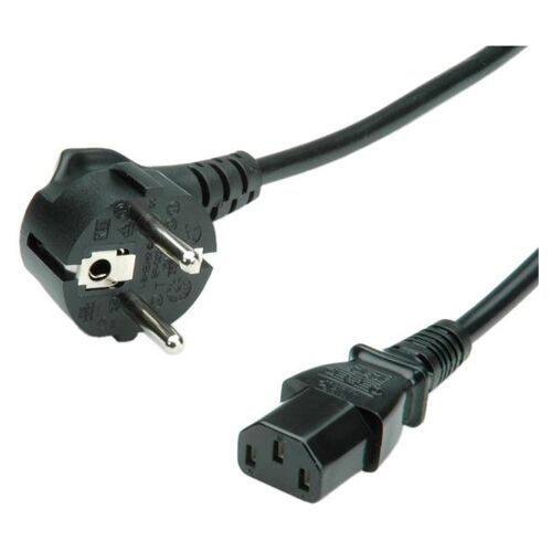 VALUE - Câble d'alimentation - IEC 60320 C13 pour CEE 7/7 (M) - CA 250 V - 1.8 m - connecteur à 90° - noir - pour VALUE Switch