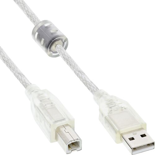 InLine 34510 câble USB 1 m USB A USB B Transparent