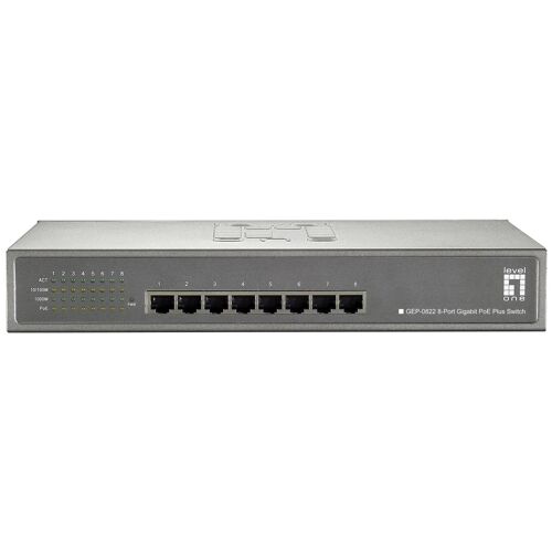 LevelOne GEP-0822 - Commutateur - 8 x 10/100/1000 (PoE) - Montable sur rack - PoE