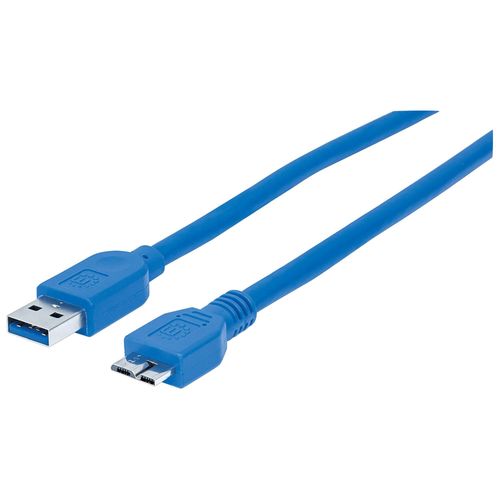 Manhattan 325431 câble USB USB 3.2 Gen 1 (3.1 Gen 1) 3 m USB A Micro-USB B Bleu