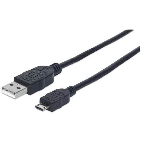 Manhattan 325677 câble USB USB 2.0 0,5 m USB A Micro-USB B Noir