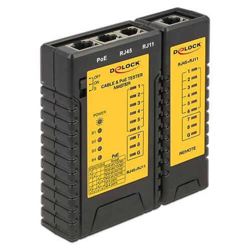 DeLOCK 86107 testeur de câble réseau Noir, Jaune