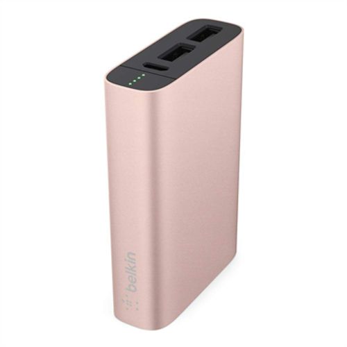 Belkin Mixit Metallic Power Pack 6600 - Banque D'alimentation 6600 Mah - 3.4 A - 2 Connecteurs De Sortie (Usb (Alimentation Uniquement)) - Sur Le Câble : Micro-Usb - Or Rose