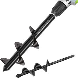Meche Jardin Tariere Ø 80 et Ø 40 mm 2 Pieces WORKPRO, Forets de Jardin en Spirale, Outil de Plantation Pratique pour Faire Rapidement Trou et Planter des Fleurs Arbres Arbustes
