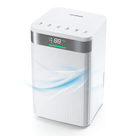 Deshumidificateur d'Air Electrique 12L/Jour HAUSHOF, Deshumidificateur Anti Moisissure Portable Silencieux 38dB, Minuterie 24h, Degivrage Automatique 3 Modes pour Chambre, Cave, Salle de Bain, Placard