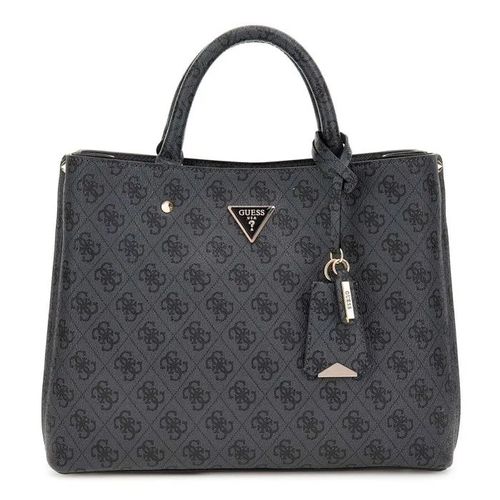 GUESS Sac à main gris foncé noir pour femme - Meridian II Girlfriend Satchel Bag Coal Logo 311060