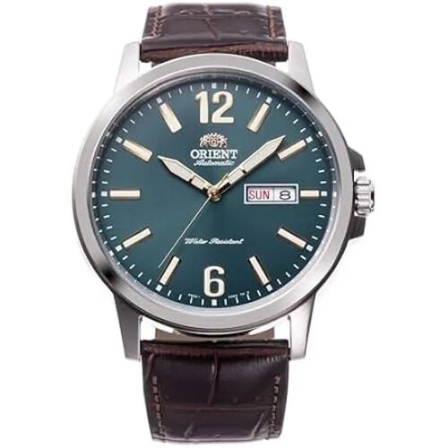 Montre - Orient - Ra-Aa0c06e19b - Cadran Vert - Bracelet En Cuir Marron - Étanchéité 5 Atm
