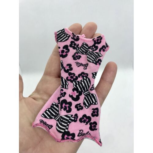 2015 Robe Bold bows rose gros noeuds noirs rayés logo Barbie Friends Teresa Trendy habits vêtements habillage Mattel #DHX58