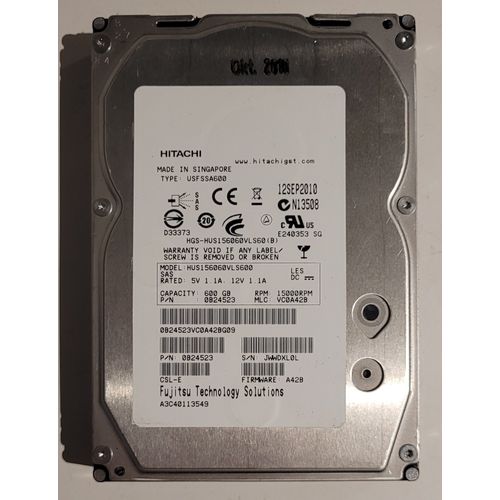 Hitachi Ultrastar 600Go HUS156060VLS600 HDD 3,5'' SAS 6Gb/s 15000 tr/min 0B24523