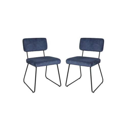 Chaise de salle à manger - MUVOE - Melvin - Bleu marine - Lot de 2 - Design contemporain
