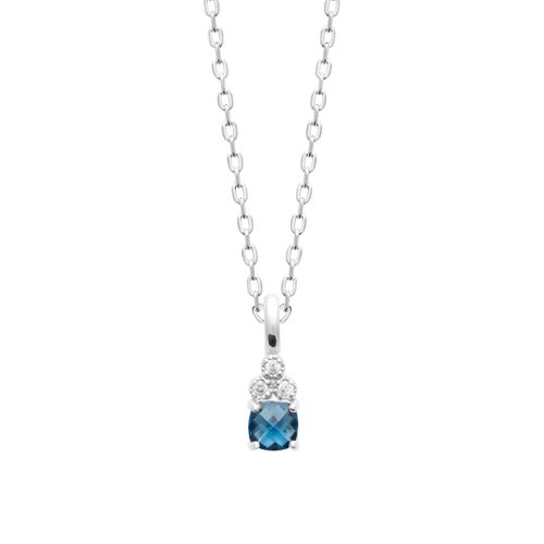 Collier Brillaxis Argent Et Oxyde Bleu