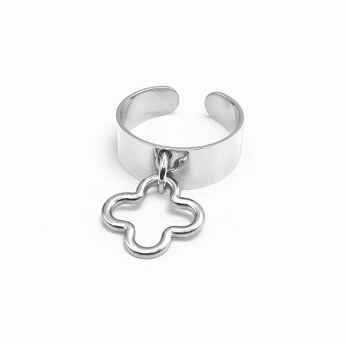 Bague Fortuna En Acier Inoxydable Argentée Ajustable