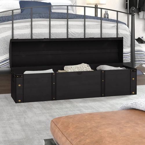 Prolenta Premium - Coffre De Rangement Bois Massif Style Vintage 120x30x40 Cm