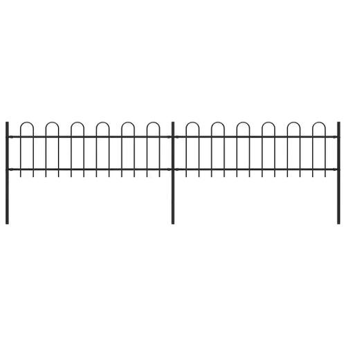Prolenta Premium - Clôture De Jardin Avec Arceau En Acier 359 X 60 Cm Noir