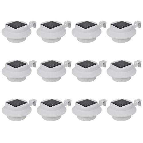 Prolenta Premium - Lampes Solaire À Led D'extérieur Pour Clôture 12 Pcs Blanc