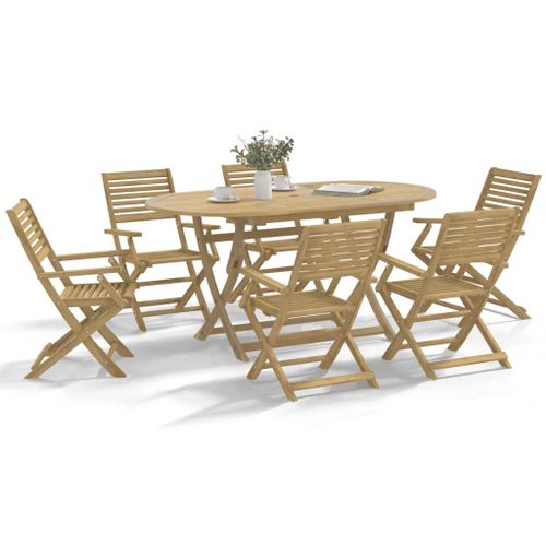 Prolenta Premium - Chaises Pliables De Jardin Lot De 8 Bois Massif D'acacia
