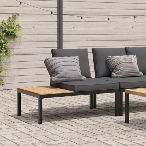 Prolenta Premium - Banc De Jardin Avec Coussins Noir Aluminium