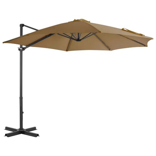 Prolenta Premium - Parasol De Jardin En Porte-À-Faux Et Poteau En Aluminium Taupe