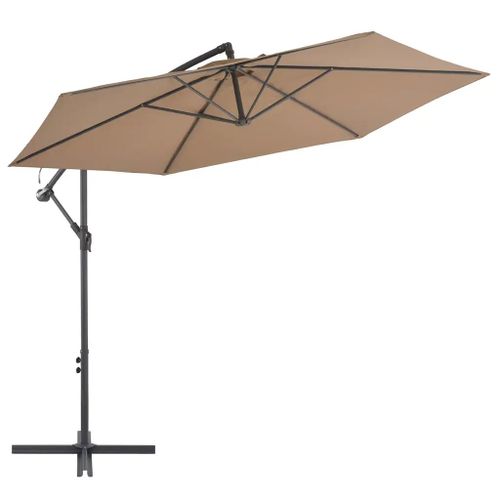 Prolenta Premium - Parasol De Jardin En Porte-À-Faux Et Poteau En Aluminium Taupe