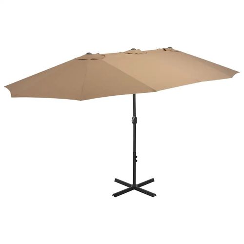 Prolenta Premium - Parasol D'extérieur Et Poteau En Aluminium 460x270 Cm Taupe