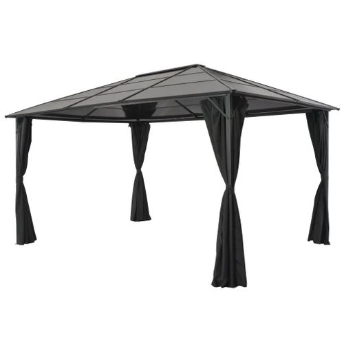 Prolenta Premium - Tonnelle Avec Rideau Aluminium 4x3x2,6 M Noir