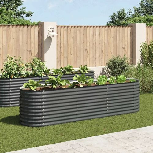 Prolenta Premium - Lit Surélevé De Jardin 320x80x81 Cm Acier Galvanisé Gris