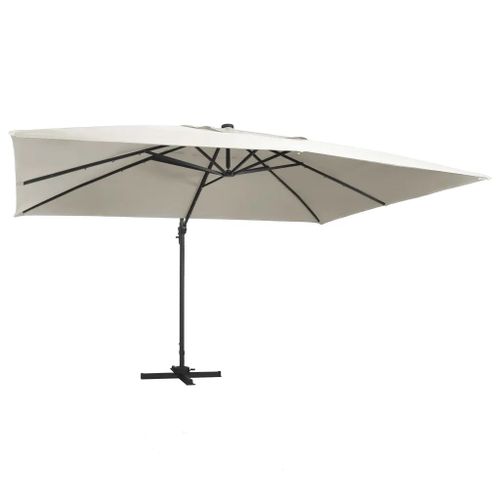 Prolenta Premium - Parasol De Jardin En Porte-À-Faux Lumières Led Mât En Aluminium