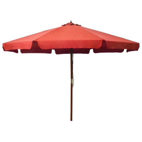 Prolenta Premium - Parasol D'extérieur Avec Mât En Bois 330 Cm Terre Cuite