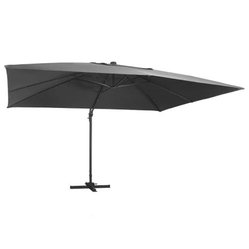 Prolenta Premium - Parasol De Jardin En Porte-À-Faux Lumières Led Mât En Aluminium