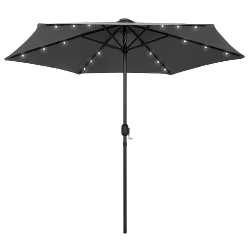Prolenta Premium - Parasol De Jardin Et Lumières Led Mât En Aluminium Anthracite