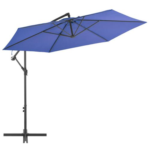Prolenta Premium - Parasol De Jardin En Porte-À-Faux Avec Mât En Aluminium Bleu