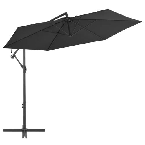 Prolenta Premium - Parasol De Jardin En Porte-À-Faux Avec Mât En Aluminium Noir