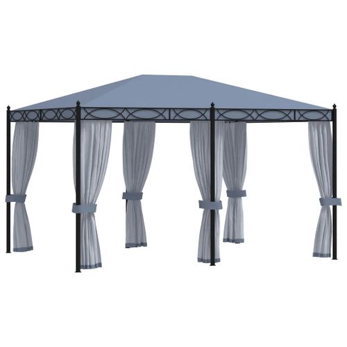 Prolenta Premium - Tonnelle Avec Moustiquaire 3x4 M Anthracite Acier
