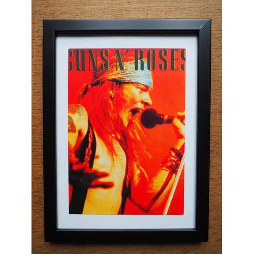 Guns N' Roses "Axl Rose Live 90's ", Carte Postale De Collection, Encadrée, Vintage, Slash, Duff, Use Your Illusion
