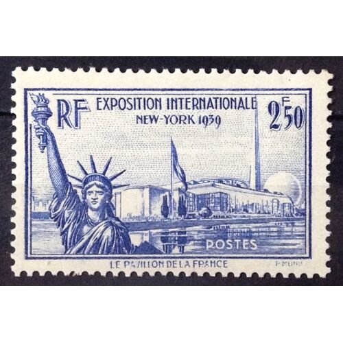 Exposition Internationale New-York 1939 - Pavillon De La France - 2f50 Outremer (Très Joli N° 458) Neuf* - Cote 11,00 - France Année 1940 - Brn83 - N30158