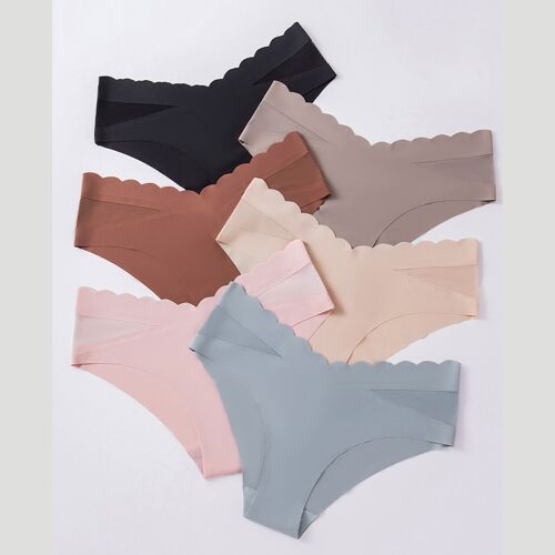 Lot De 6 Culottes Sans Couture : Respirantes, Entrejambe En Coton, Taille Mi-Haute Pour Filles M 