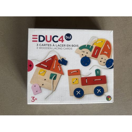 Educ4bul 3 Cartes À Lacer En Bois, Oxybul