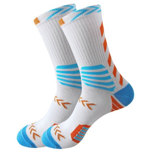 Chaussettes De Football Longues Blanc Et Orange ¿ Lot De 3 Paires ¿ Adultes ¿ Style Dynamique