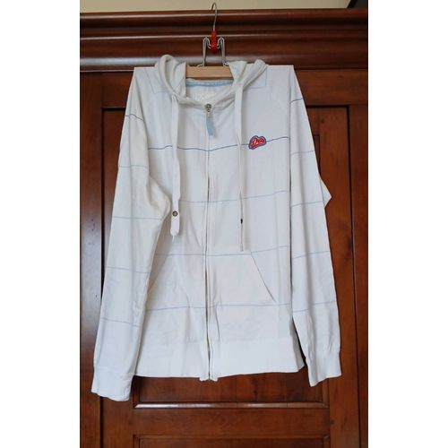 Sweat Veste Dvs Blanche À Capuche. Tm