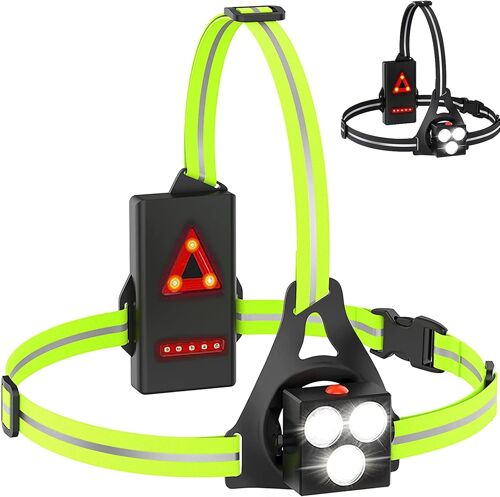 Ulteronixshop-Lampe De Course À Pied, 120° Led Réglable Lampe Pectorale Running, Rechargeable Usb, 500 Lumens Lumiere Pour Courir, Éclairage Étanche Avec Double Bandes Réfléchissantes
