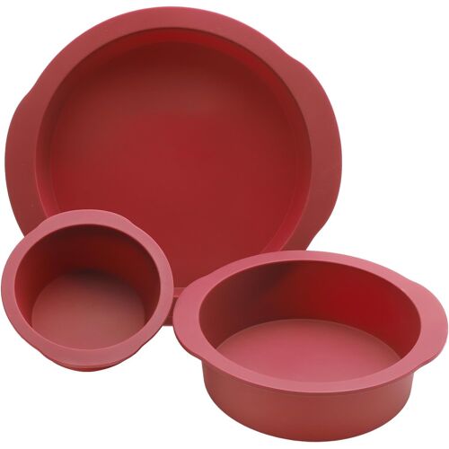 Jexnovashop-Lot De 3 Moules À Gâteau Ronds En Silicone, Antiadhésifs, Pour Gâteaux, Cheesecakes Et Pains, 10 + 15 + 20 Cm (Forme Ronde, 3 Pièces De 10 + 15 + 20 Cm)