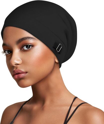 Jexnovashop-Bonnet Satin Cheveux Nuit, Unisexe Slouchy Beanie Avec Doublure En Satin Pour Dormir Bonnet De Soin Capillaire En Soie Bonnet Tricoté Doublé En Soie Pour Femme Et Homme